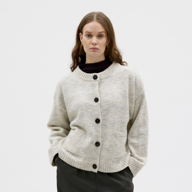 MAKSA | UMI Chunky Cardigan | Light Grey