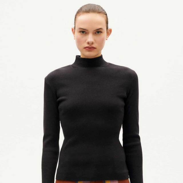 Thinking Mu | AINE Rib L/S top | Black