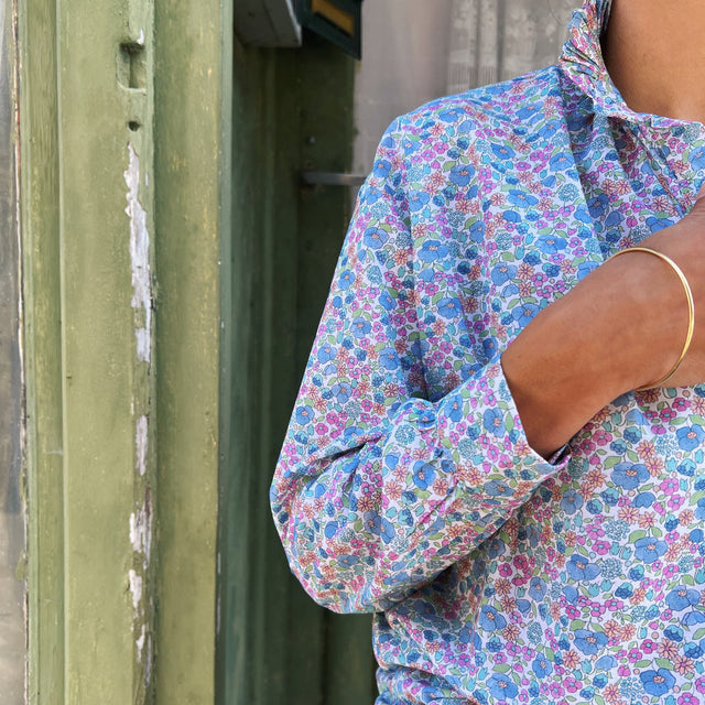Poudre Organic | ROSIER SHIRT | Flowery Blue