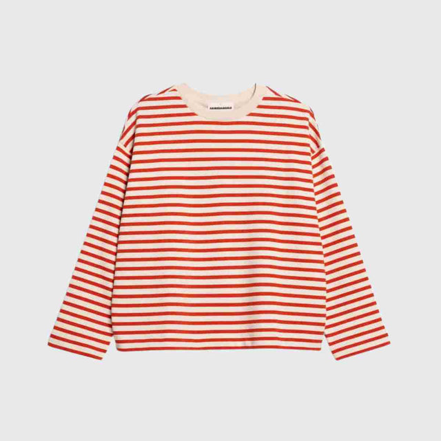 Armedangels | Frankaa Stripe Sweatshirt | Red