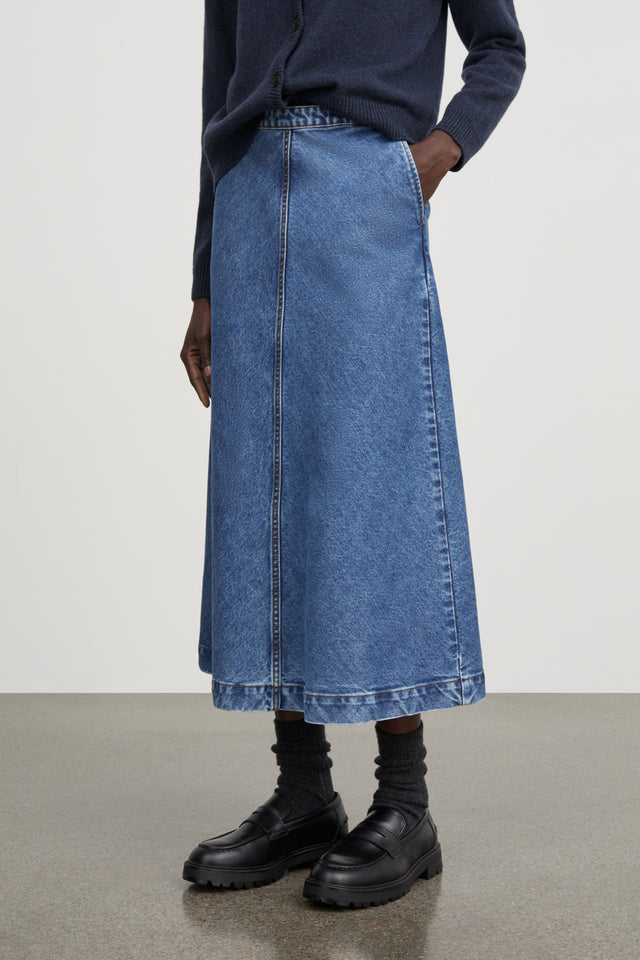 Skall Studio | IMANA Skirt | Mid Blue