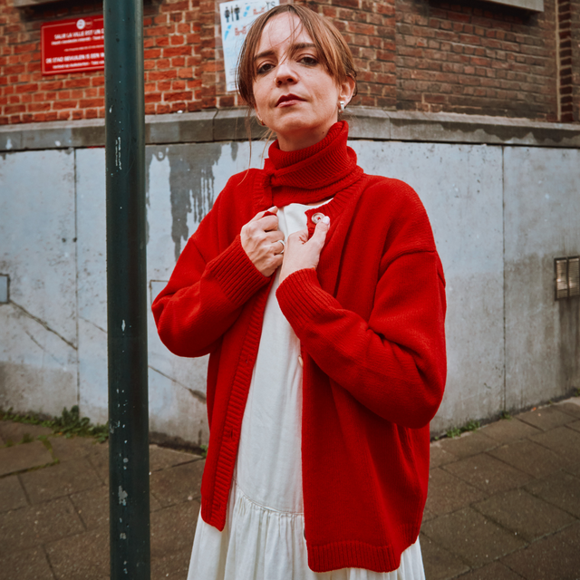 Poudre Organic | PETALE Wool Cardigan | Scarlett Red