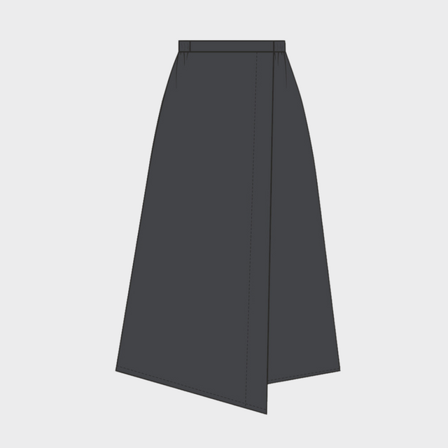 Beaumont Organic | WISTERIA Organic Cotton Twill Skirt | Charcoal
