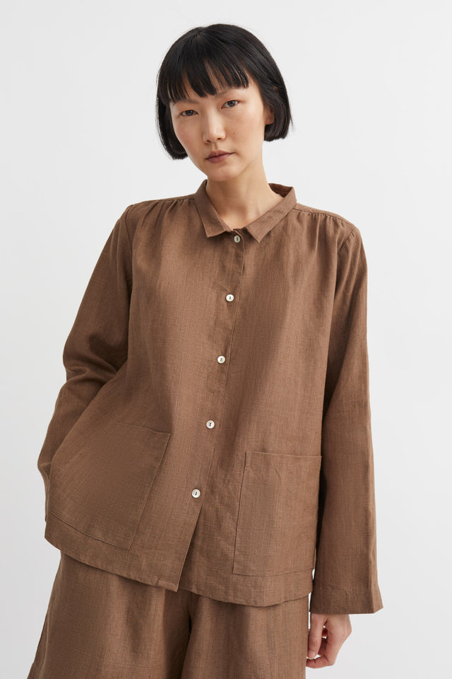 Skall Studio | NETTLE Shirt | Cedar Brown