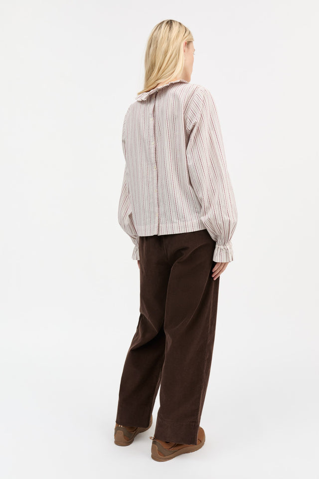 Skall Studio | CORNFLOWER Blouse | Raspberry stripe