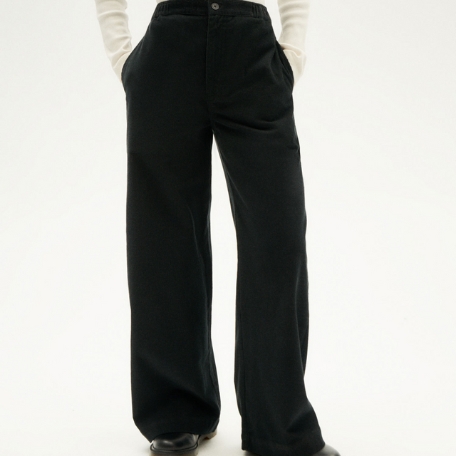 Thinking Mu | MAIA Microcorduroy Trousers | Black