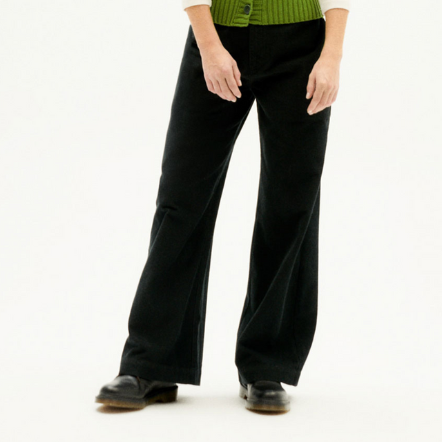 Thinking Mu | MAIA Microcorduroy Trousers | Black