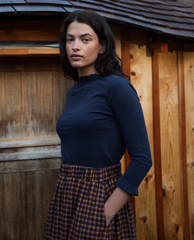 Beaumont Organic | Ellery Cay Skirt|Navy & Mustard
