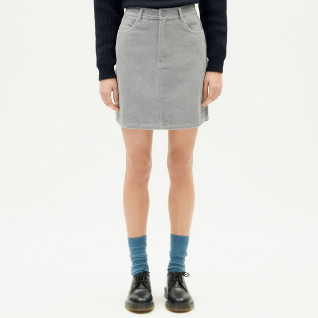 Thinking Mu | MARSHA Corduroy Skirt | Grey