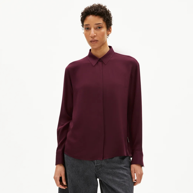 Armedangels | LARISAANA Long Sleeve Blouse | Dark Cranberry