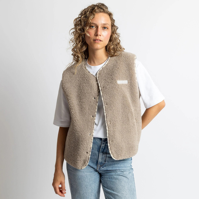 VIVI MARI | Teddy Fleece Vest | Mushroom