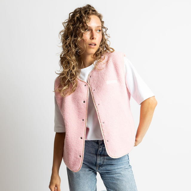 VIVI MARI | Teddy Fleece Vest | Pale Pink