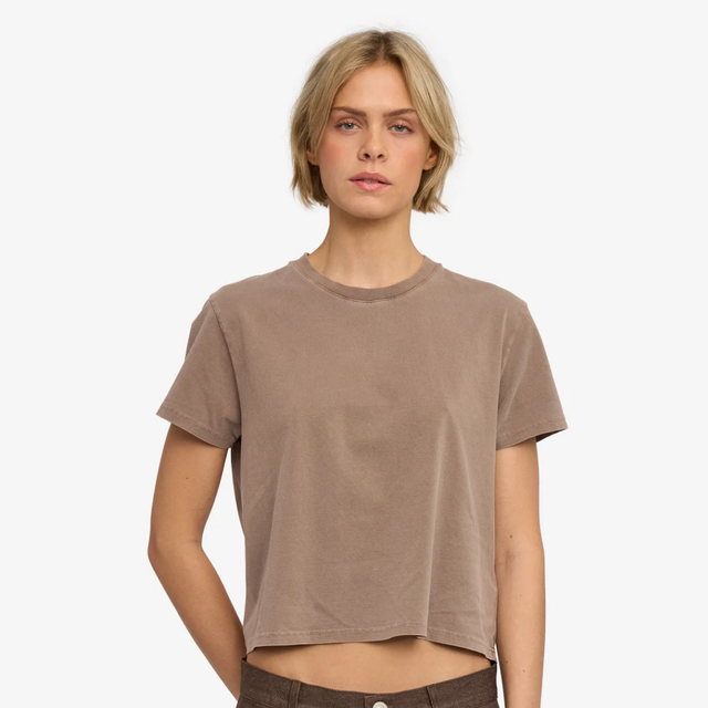 Colorful Standard | BOXY CROP T-Shirt | Faded Khaki