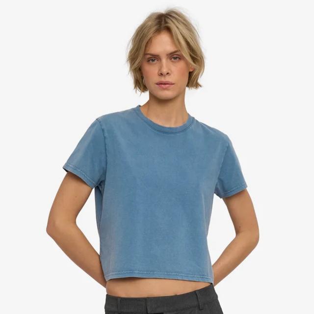 Colorful Standard | BOXY CROP T-Shirt | Faded Indigo