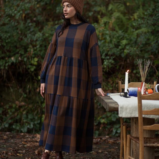 Beaumont Organic | Matilda-Cay Dress | Walnut & Night Sky