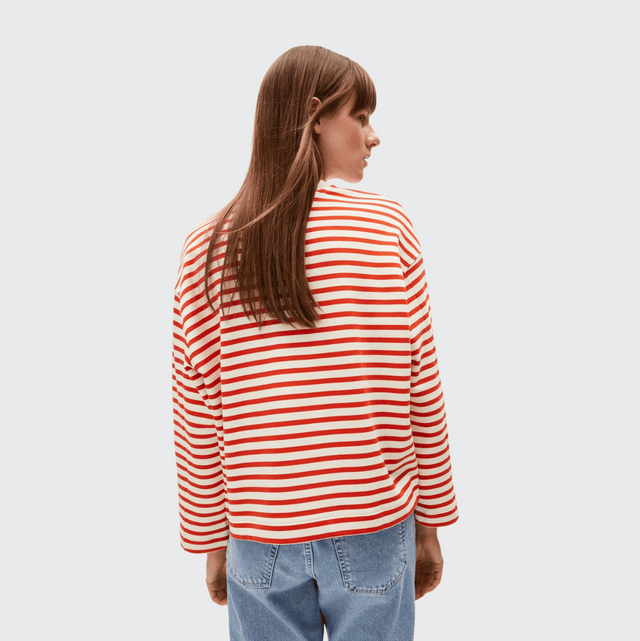 Armedangels | Frankaa Stripe Sweatshirt | Red