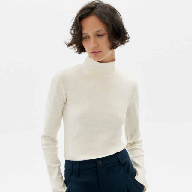 Thinking Mu | AINE Hemp L/S top | White