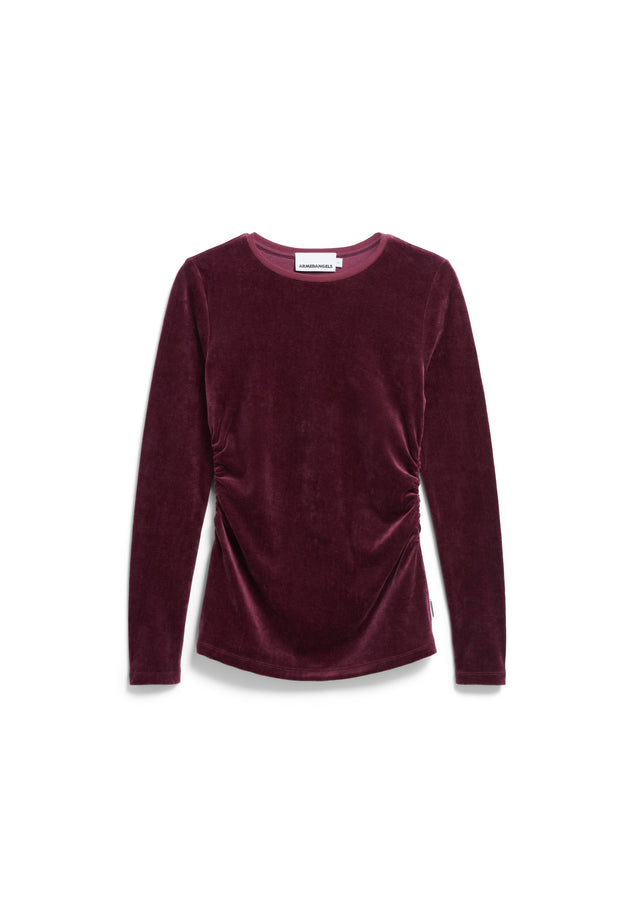 Armedangels | LORA Organic Velour Top | Cranberry