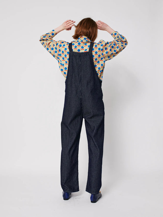 Bobo Choses | Denim Stripe Dungarees | Navy
