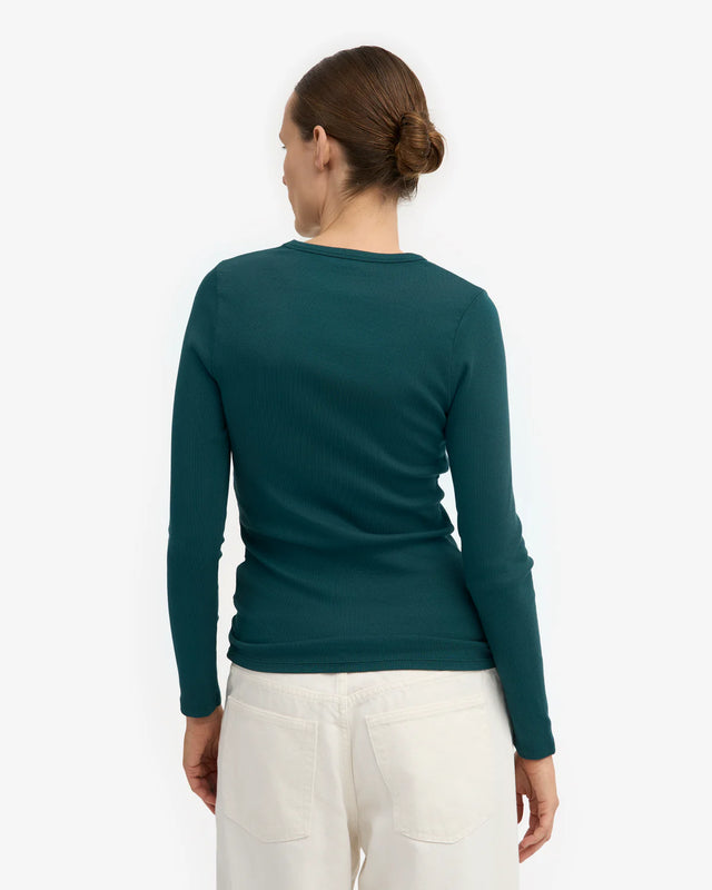Colorful Standard | Rib Long Sleeve Top | Ocean Green