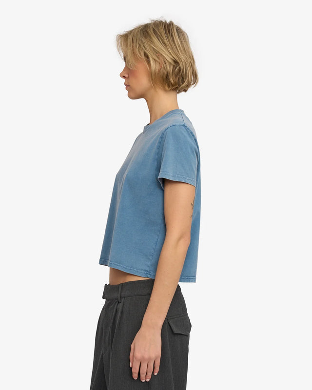 Colorful Standard | BOXY CROP T-Shirt | Faded Indigo