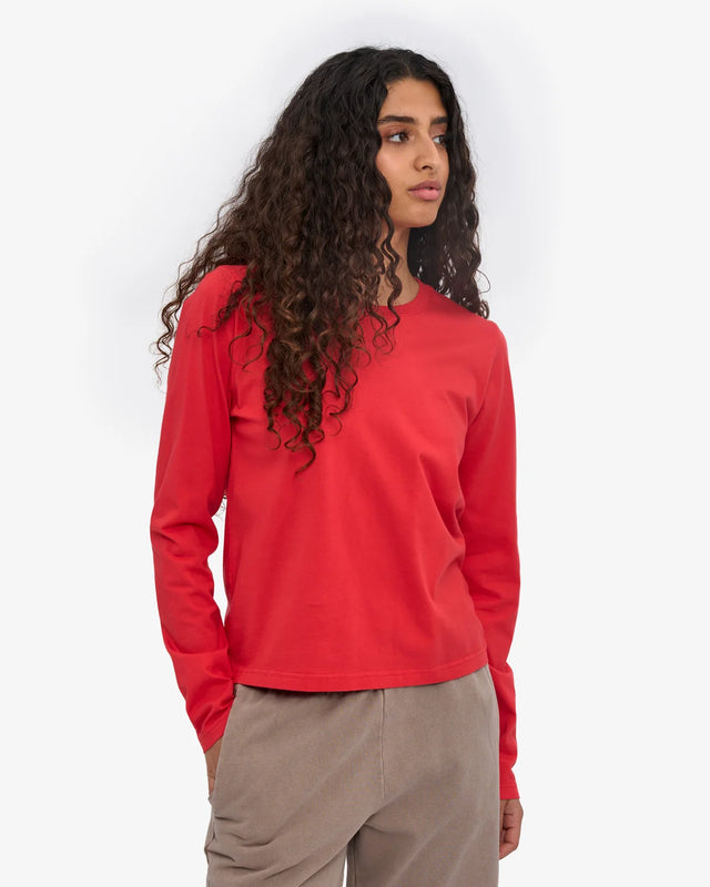 Colorful Standard | Organic Long Sleeved T-Shirt | Red Tangerine