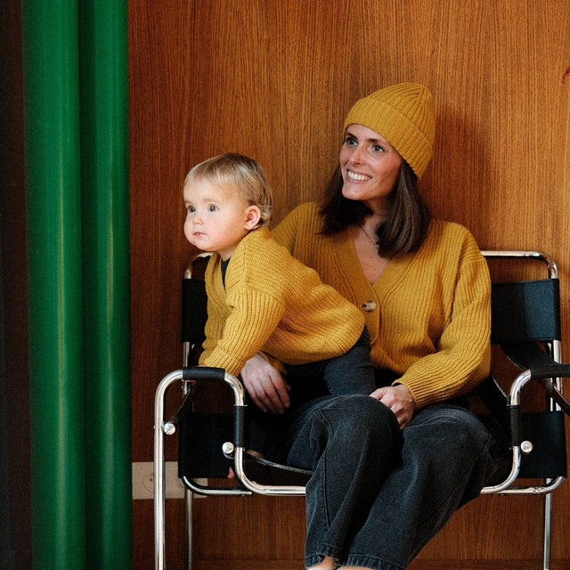 Poudre Organic | Mate Wool Cardigan | Moutarde