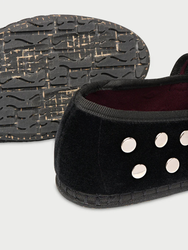 FLABELUS | MAE Velvet Pumps | Black Silver