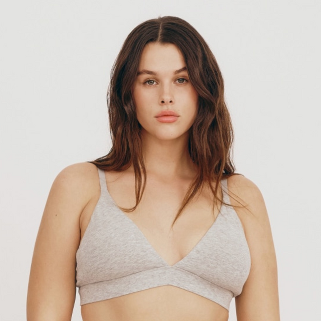Organic Basics | Core Triangle Bralette | Grey Melange