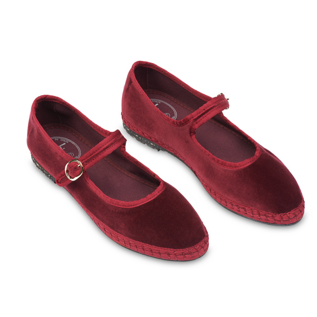 FLABELUS | LUCRECIA Velvet Pumps | Burgundy