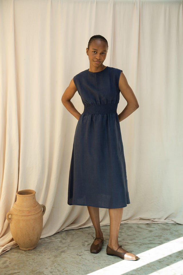 Beaumont Organic | OTTILLIE-MAY Linen Dress | Midnight