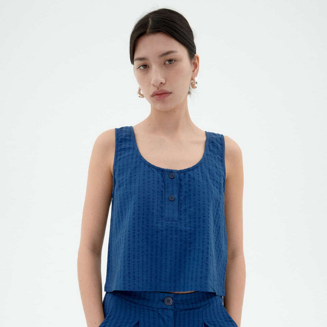 Thinking Mu | JUSTINE Top| Blue
