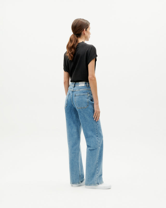 Thinking Mu | Theresa Wide Straight Leg Jean