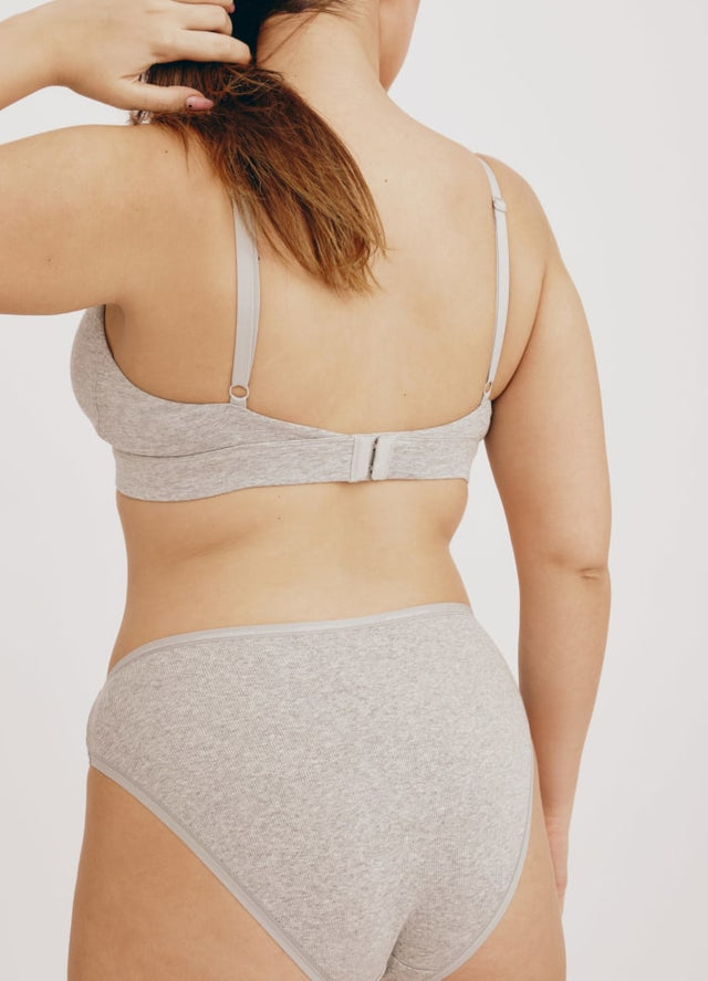 Organic Basics | Core Triangle Bralette | Grey Melange