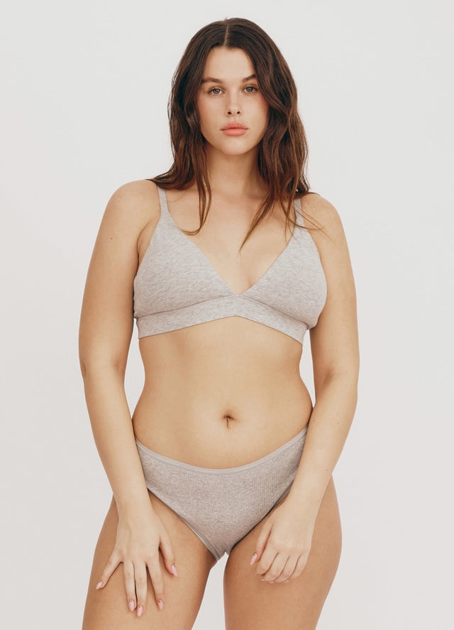 Organic Basics | Core Triangle Bralette | Grey Melange