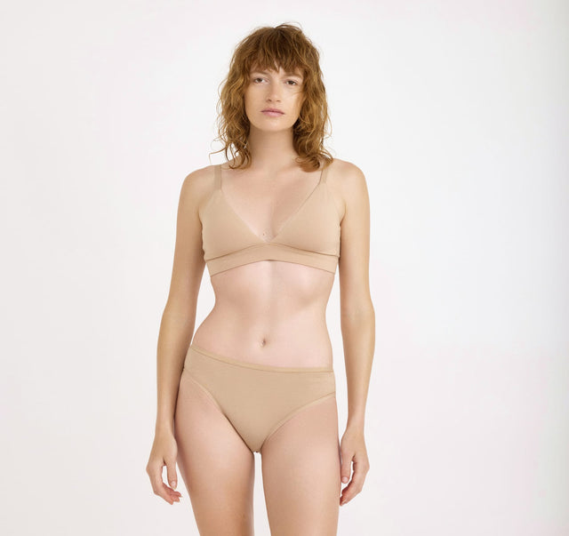 Organic Basics | Core Triangle Bralette | Hazelnut