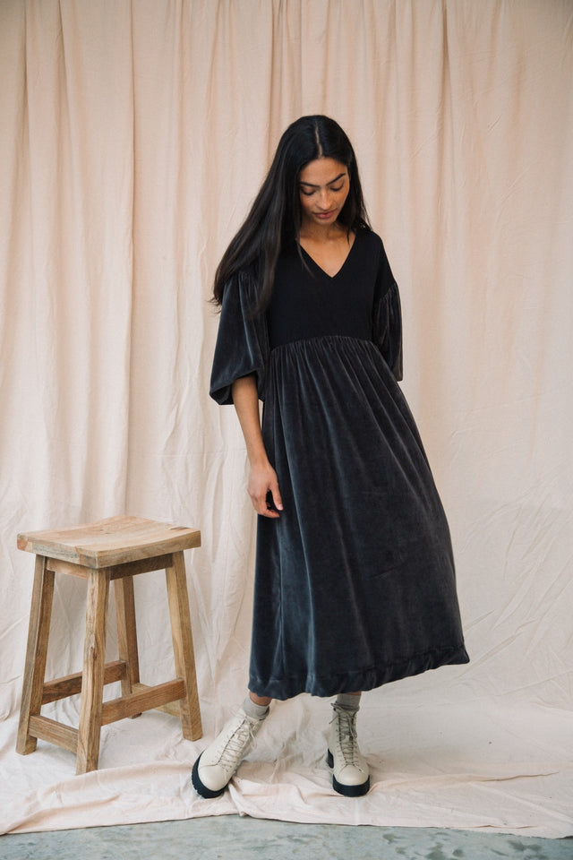 Beaumont Organic | Bliss Organic Cotton Velour & Jersey Dress