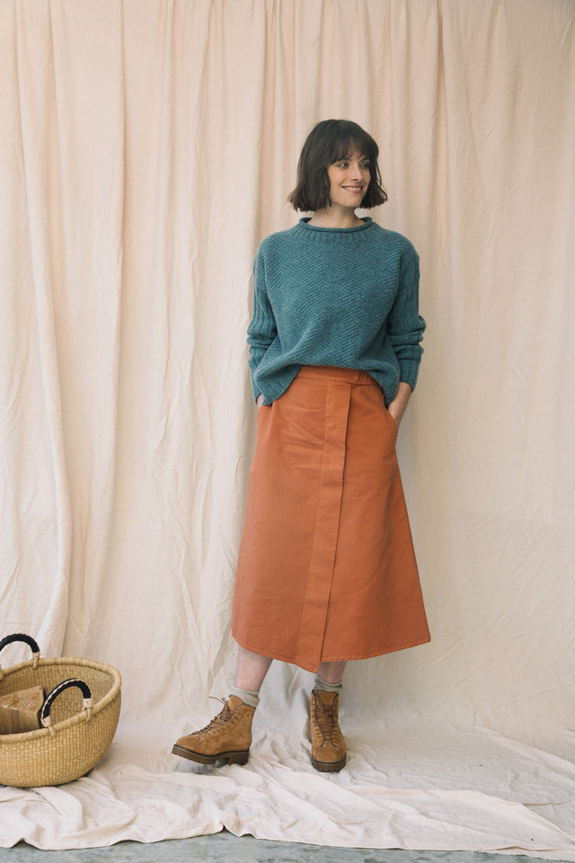 Beaumont Organic | WISTERIA Organic Cotton Twill Skirt | Tortoiseshell