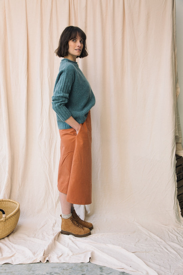 Beaumont Organic | WISTERIA Organic Cotton Twill Skirt | Tortoiseshell