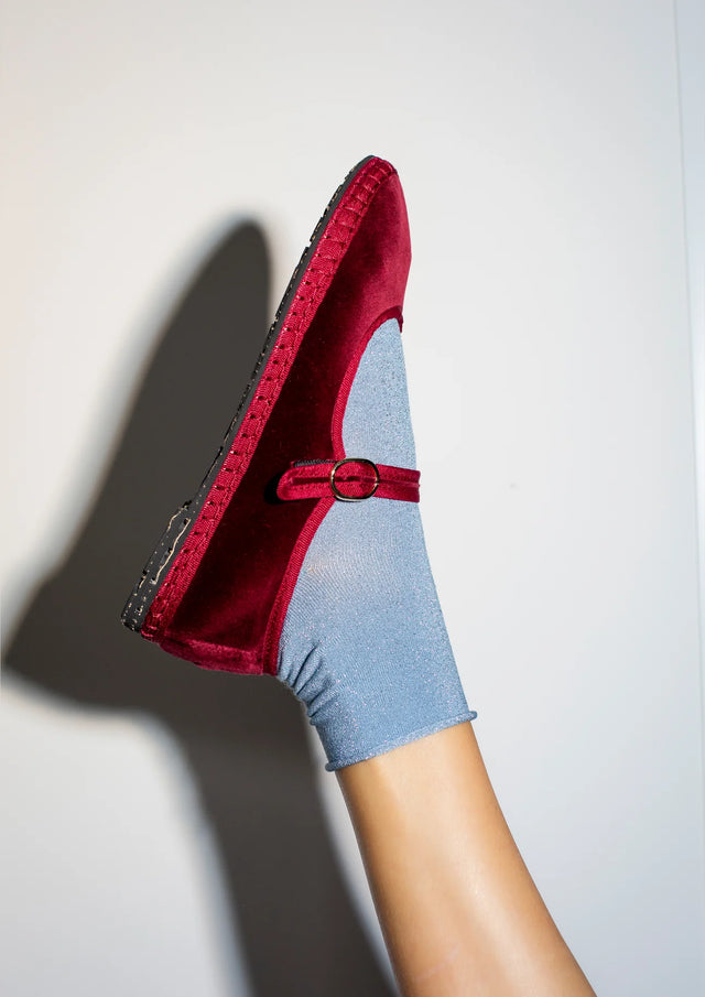 FLABELUS | LUCRECIA Velvet Pumps | Burgundy