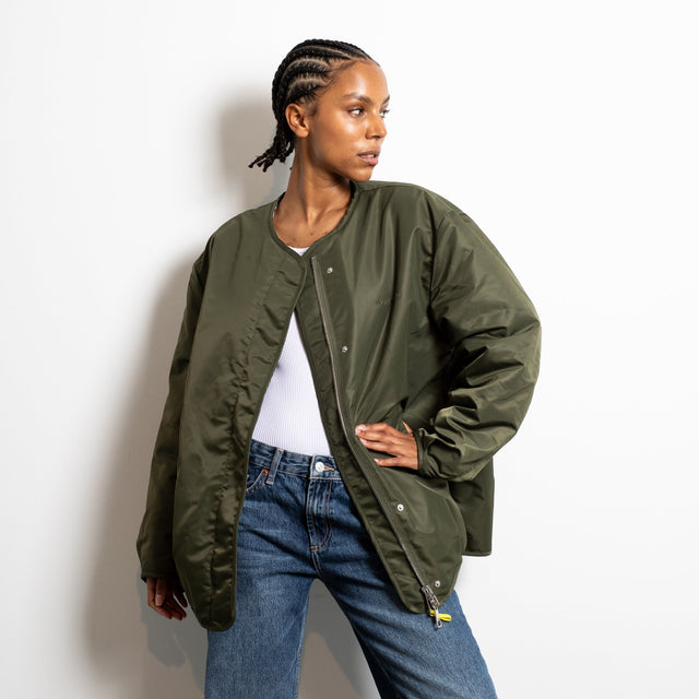 VIVI MARI | Reversable Bomber Jacket | Olive Leo