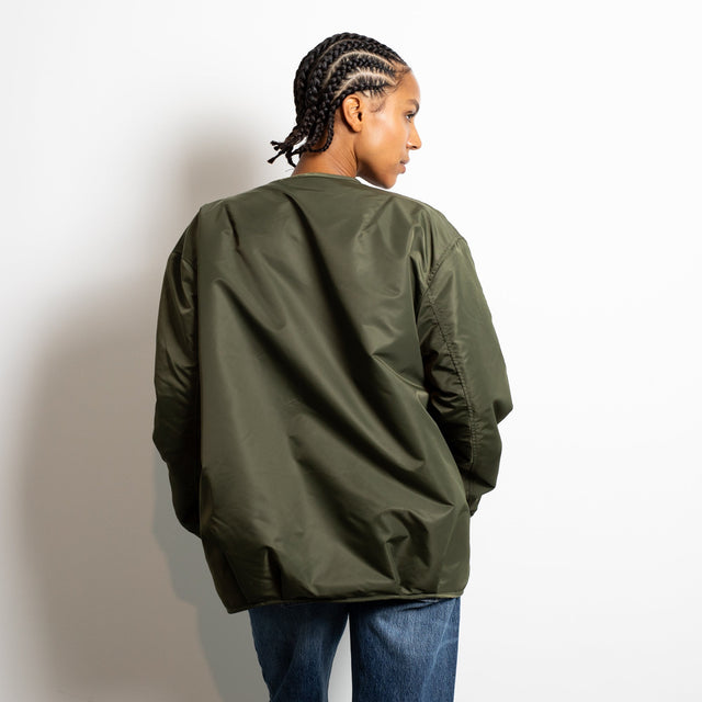 VIVI MARI | Reversable Bomber Jacket | Olive Leo