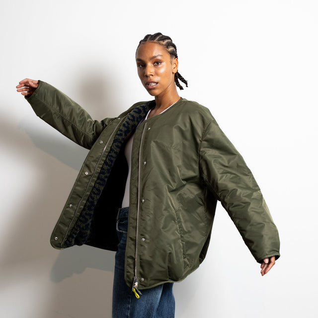 VIVI MARI | Reversable Bomber Jacket | Olive Leo