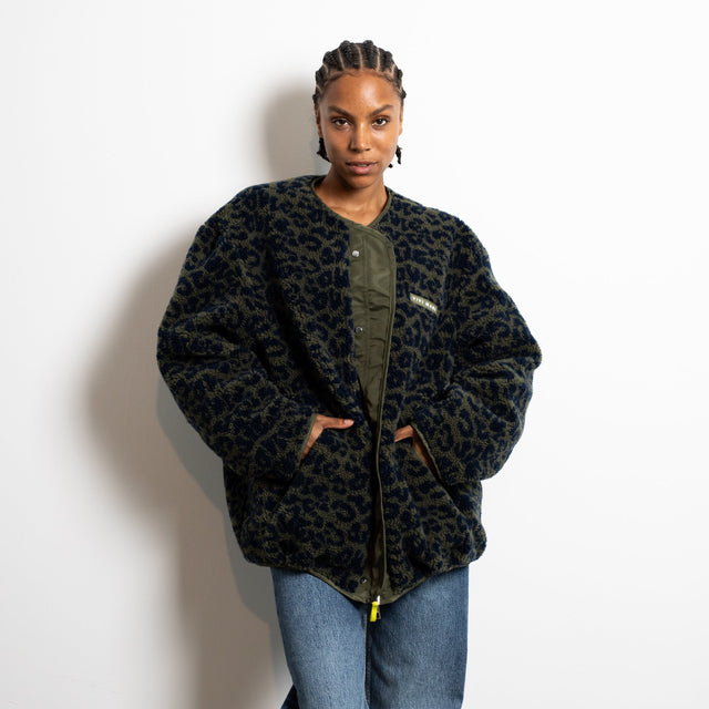 VIVI MARI | Reversable Bomber Jacket | Olive Leo