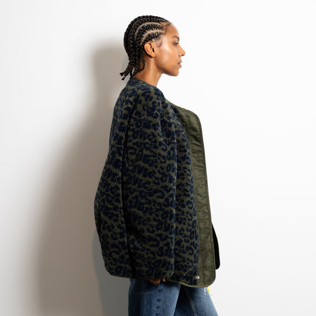 VIVI MARI | Reversable Bomber Jacket | Olive Leo