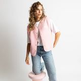 VIVI MARI | Teddy Fleece Vest | Pale Pink