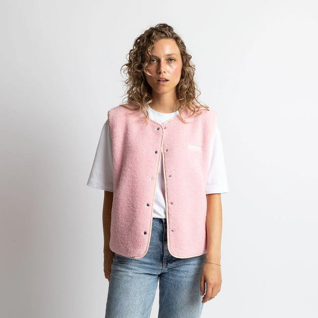 VIVI MARI | Teddy Fleece Vest | Pale Pink