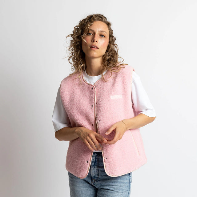 VIVI MARI | Teddy Fleece Vest | Pale Pink
