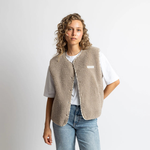 VIVI MARI | Teddy Fleece Vest | Mushroom