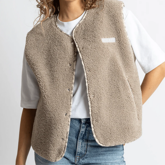 VIVI MARI | Teddy Fleece Vest | Mushroom